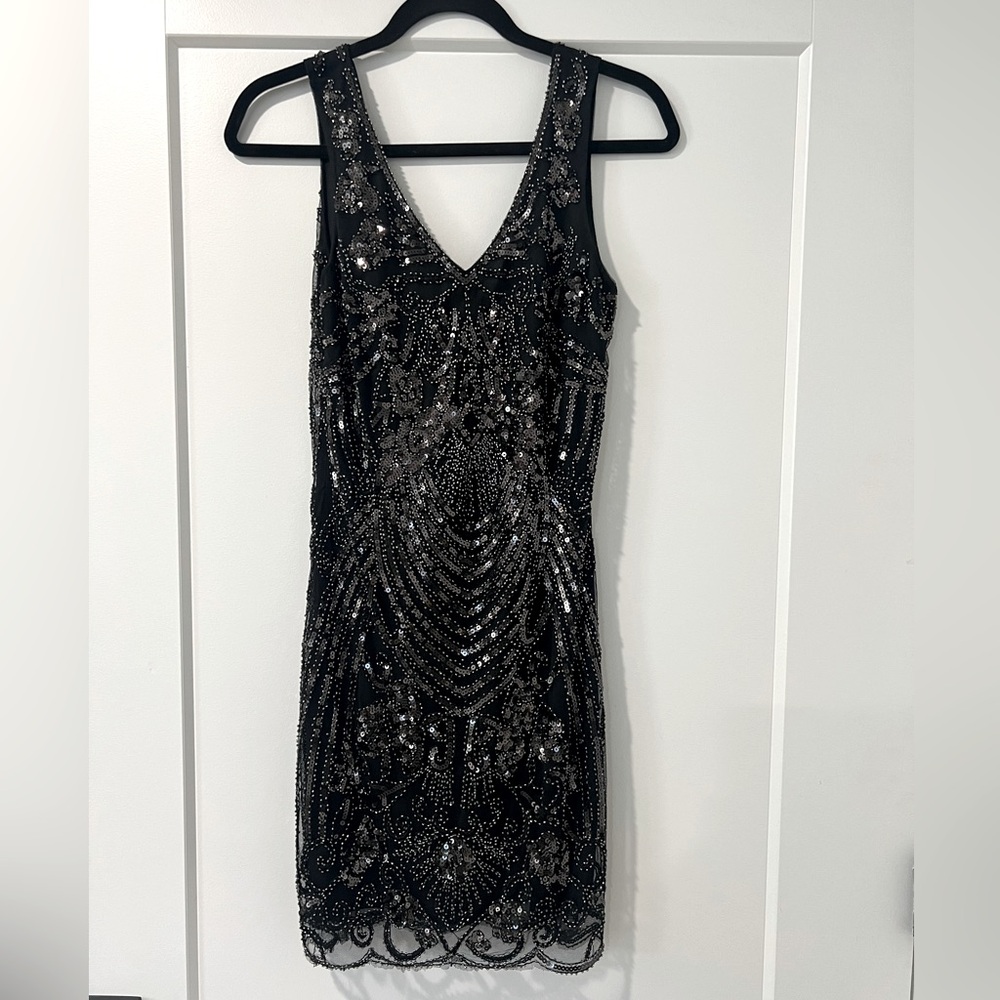 Minuet Black Sequin Party Dress